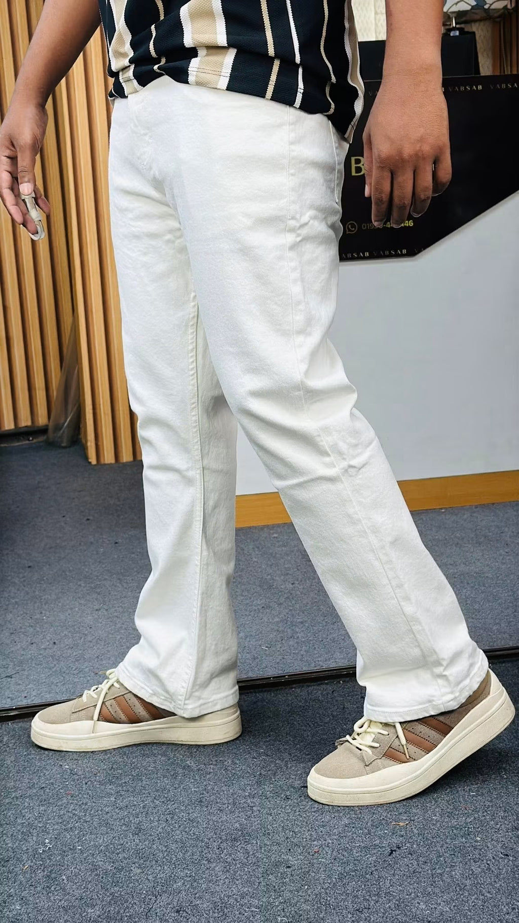 New arrival. 
black & white bootcut jeans.