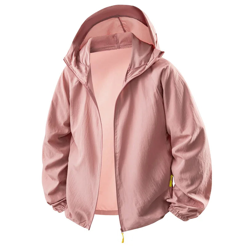 Men UPF50+ Sun Protection Jacket Summer Matching Couples Hooded Sun Shirt Outdoor UV Protectio Breathable Quick Dry Cycling Coat
