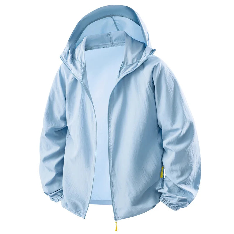 Men UPF50+ Sun Protection Jacket Summer Matching Couples Hooded Sun Shirt Outdoor UV Protectio Breathable Quick Dry Cycling Coat
