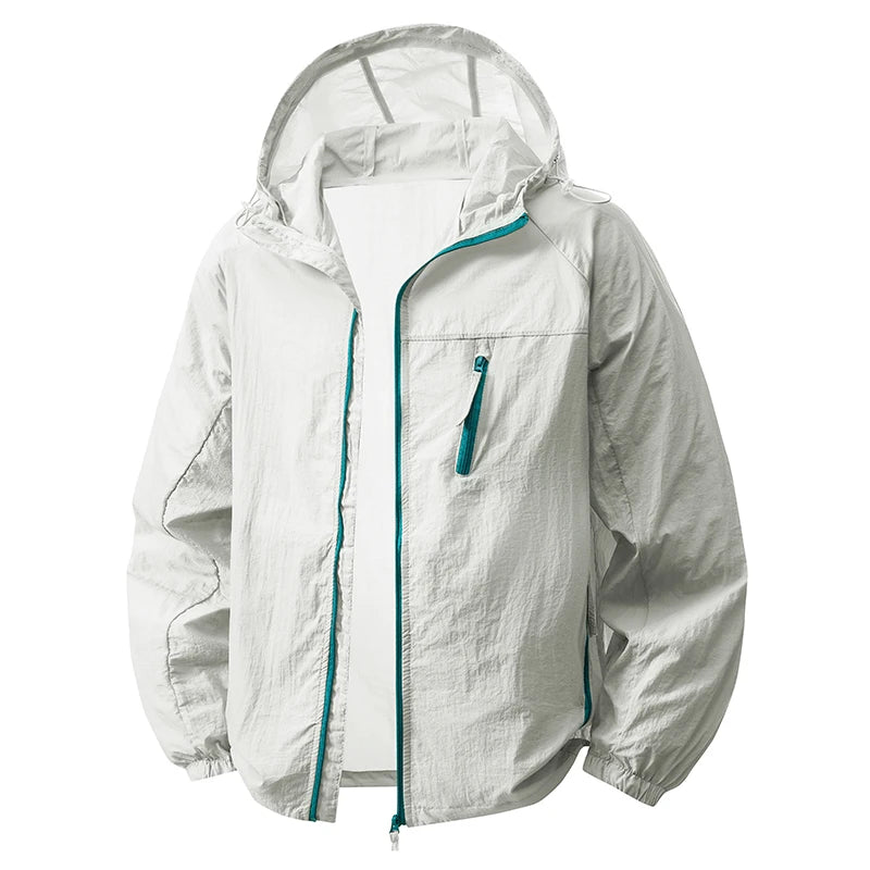 Men UPF50+ Sun Protection Jacket Summer Matching Couples Hooded Sun Shirt Outdoor UV Protectio Breathable Quick Dry Cycling Coat