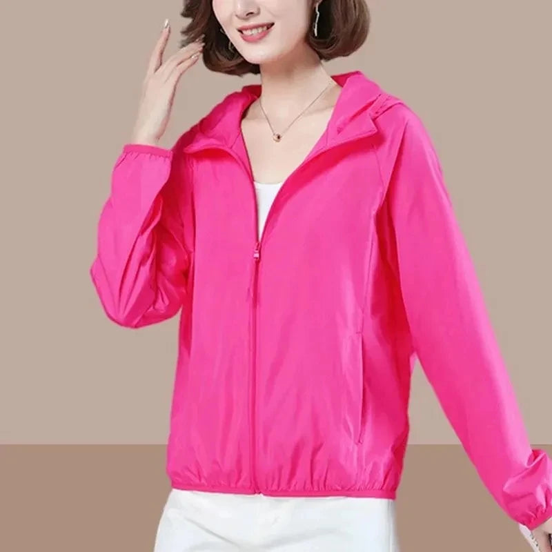 Sun Protection Clothing Women Wear Thin Summer Coat 2023 New Loose Large Casual Breathable Short Jacket Outside Female Tops 4XL